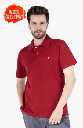 Polo Yaka Tişört - Fleto Cepli %100 Pamuk