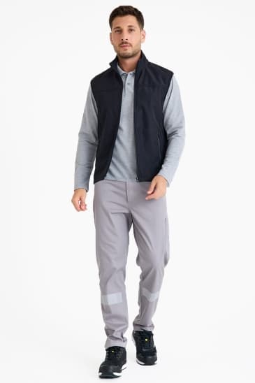 Softshell Yelek Robalı Dik Yakalı - Siyah